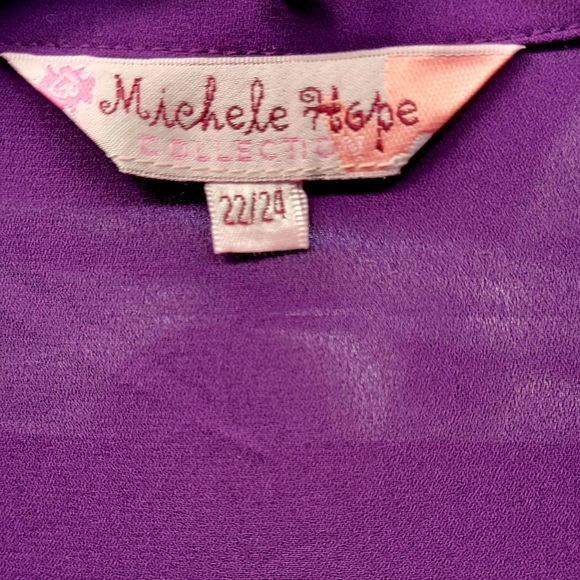 Michele Hope Deep Purple Button-Up Top 22/24 - Picture 5 of 6